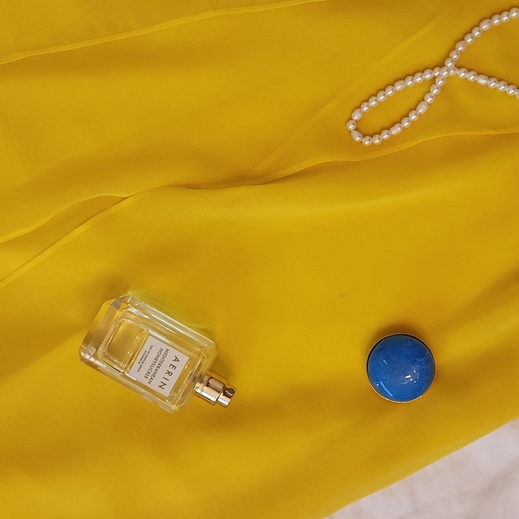 Zara sheer bright yellow asymmetric blouse size small - Picture 5 of 6